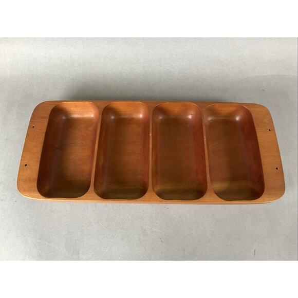 Vintage Kromex Rosewood Divided Serving Tray Made in USA - Picture 2 of 3